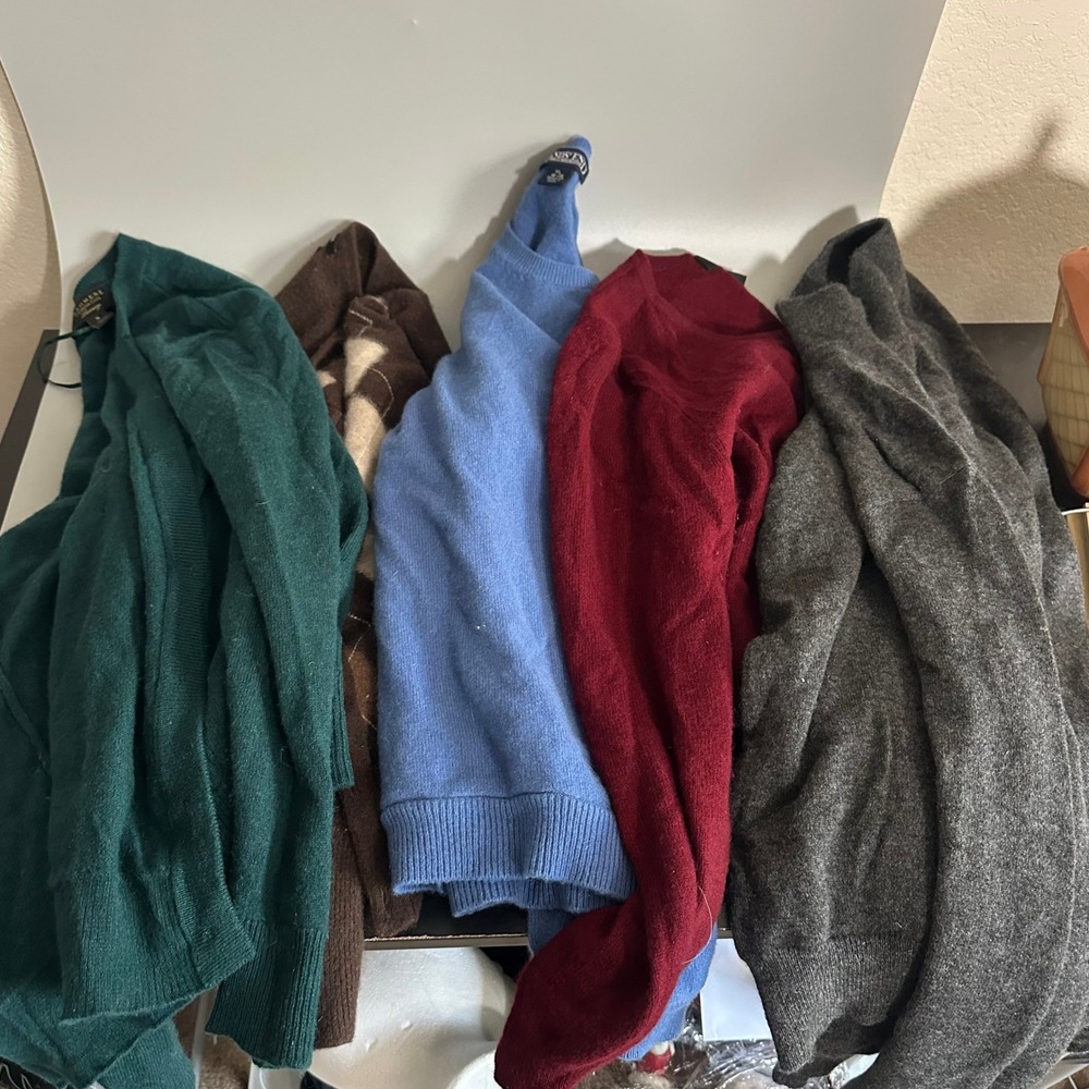 Cashmere Sweater Lot for Crafting Upcycling Felting 5pc Mixed Colors Lands End